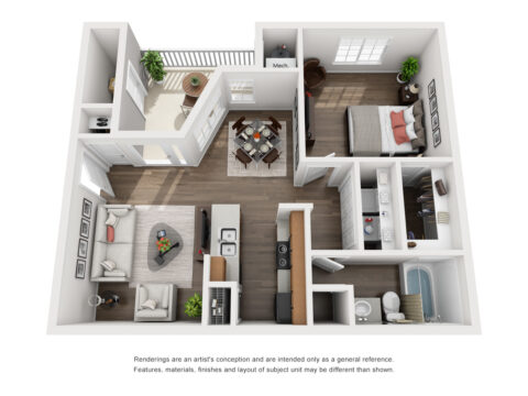 1 bed 1 bath floor plan