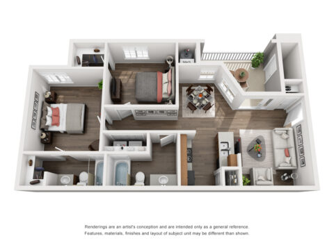 2 bed floorplan